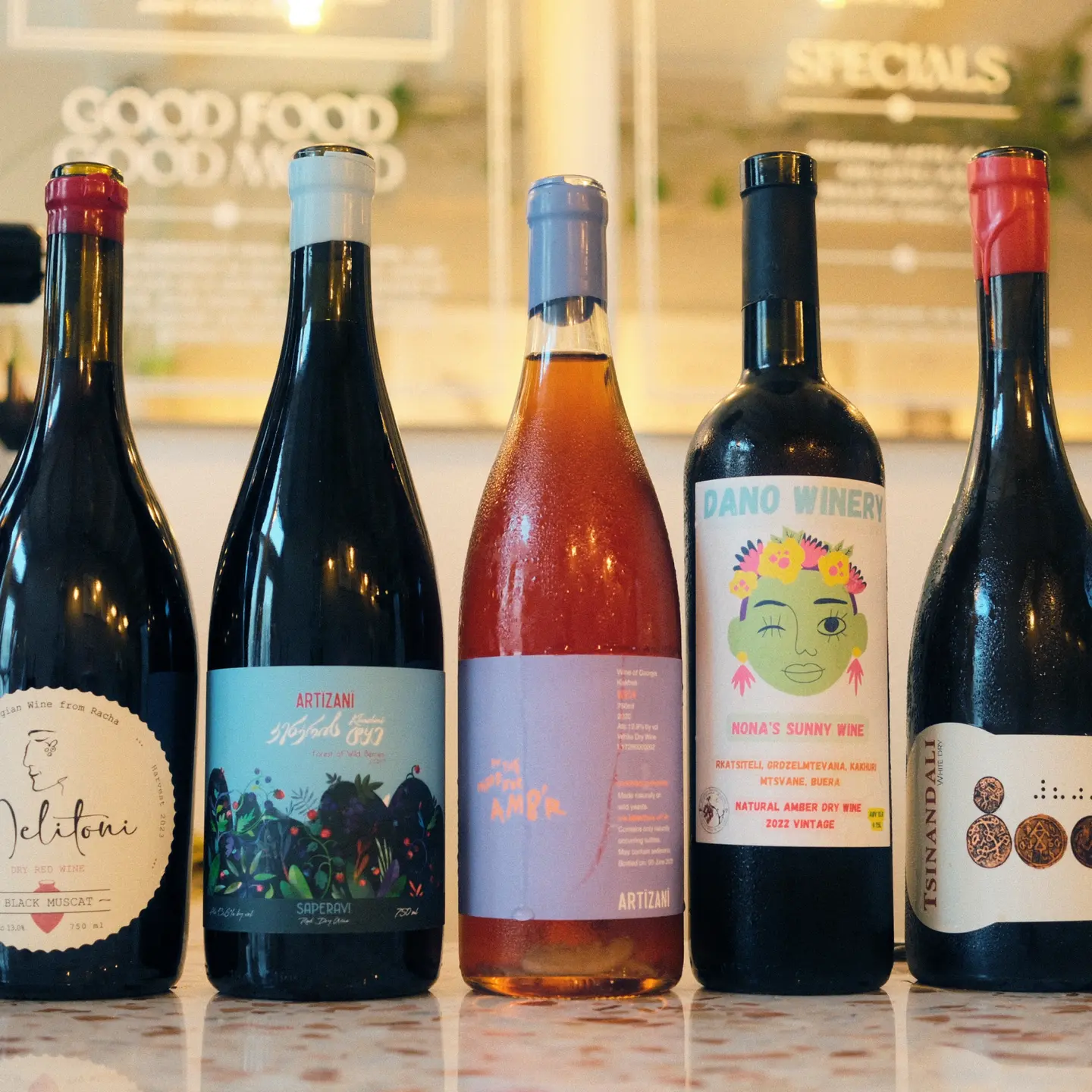 different bottles of wine