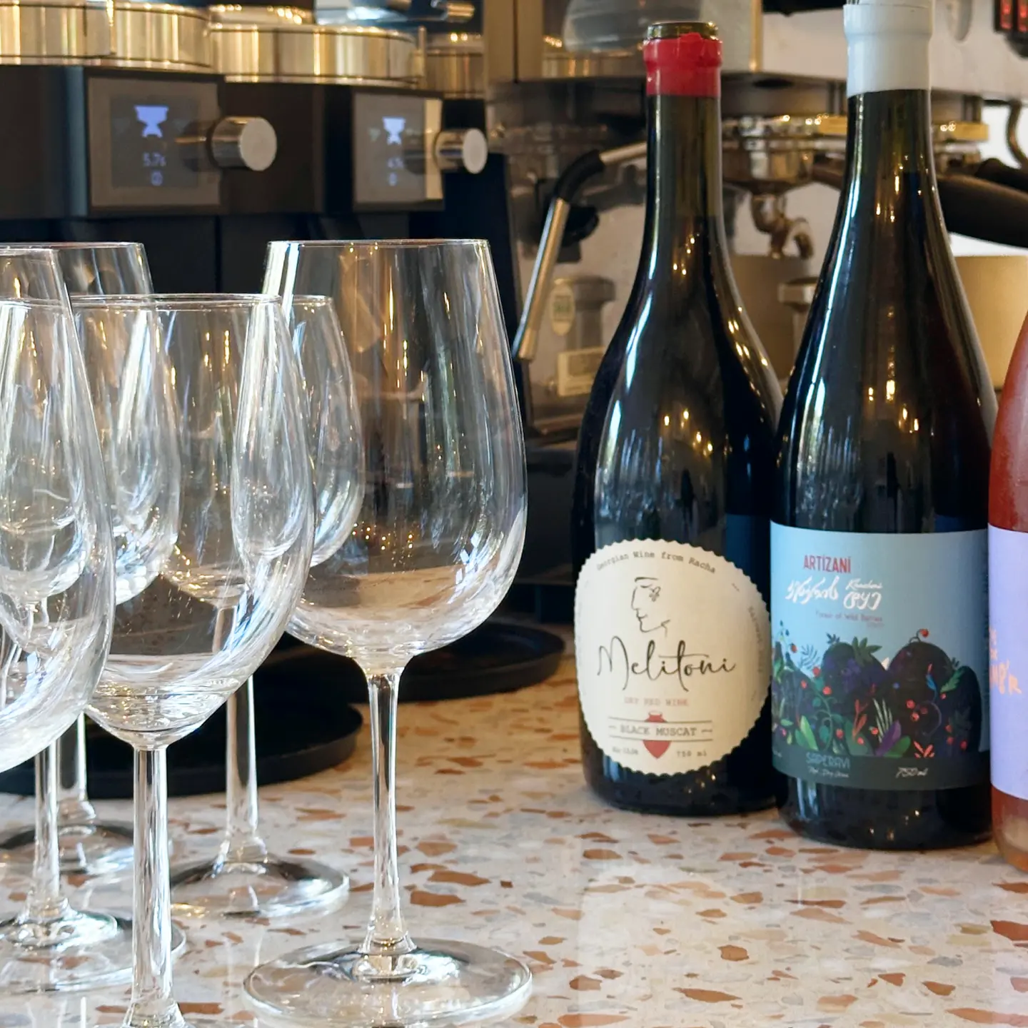 glasses and bottles of wine